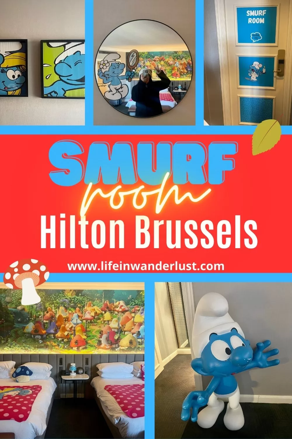 Hilton Brussels Smurf Room Review Pinterest Image
